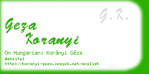 geza koranyi business card